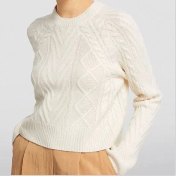 Rag & Bone Women's Pierce Cashmere Cable Sweater Ivory Size Small - Picture 1 of 10